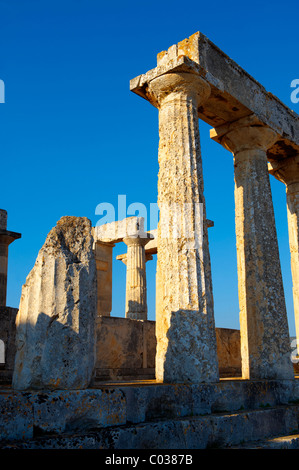 Il Greco tempio dorico di Aphaia (500BC). Aegina, greco ISOLE DELL'ARGOSARONICO Foto Stock