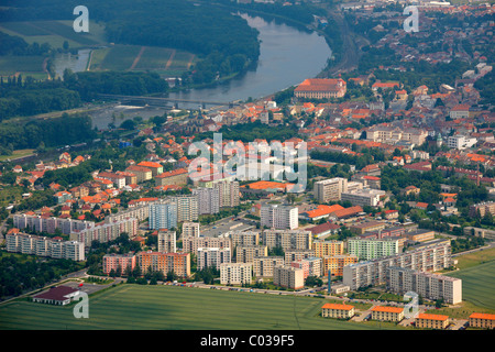 Vista aerea, Ústí nad Labem, Repubblica Ceca, Europa Foto Stock