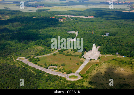 Vista aerea, ex trasporto nel campo di concentramento di Buchenwald nei pressi di Weimar, Daasdorf am Berge, Weimarer Land Turingia, Germania, Europa Foto Stock