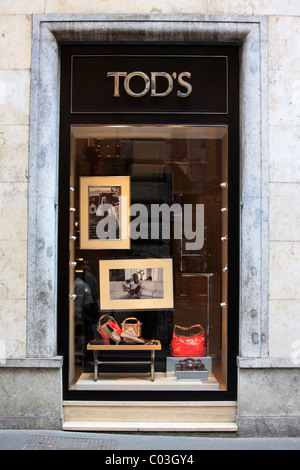 Tod's fashion store di Via Condotti, Roma, Italia, Europa Foto Stock