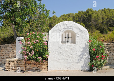 Eglesia de San Llorenc de Balafia chiesa San Lorenzo, Sant Llorenç, Ibiza, Pityuses, isole Baleari, Spagna, Europa Foto Stock