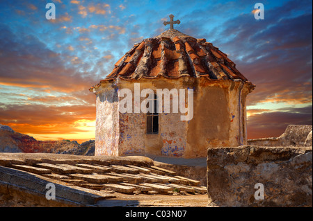 Cupola della bizantina chiesa Episkopi ( Saint Dionysis ), Paliachora, Egina, greco ISOLE DELL'ARGOSARONICO Foto Stock