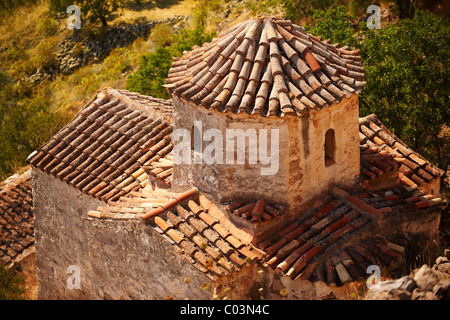 La bizantina chiesa cruciforme di Strada Gigante (Arcangeli ), Paliachora, Aegina greco isole Saroniche. Foto Stock