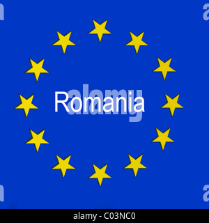 In Romania la bandiera dell'Unione europea Foto Stock