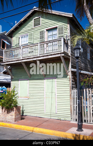 Vecchia casa in legno in Petronia Street, Bahama Village, Key West, Florida, Stati Uniti d'America Foto Stock