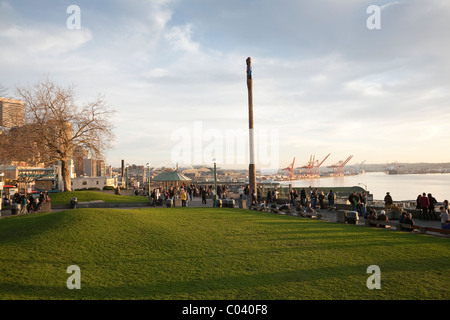 Victor Steinbrueck Park al tramonto - Seattle, Washington Foto Stock