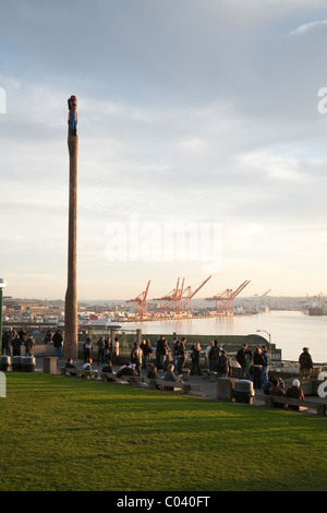 Victor Steinbrueck Park al tramonto - Seattle, Washington Foto Stock