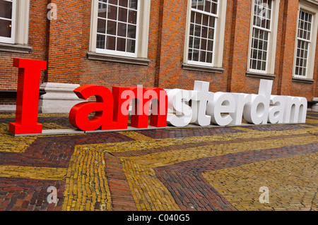 'I AMsterdam' ritagli fuori Amsterdam Museum Foto Stock