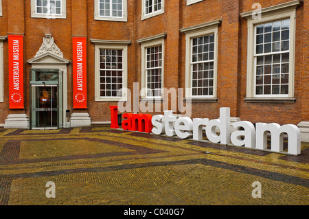 'I AMsterdam' ritagli fuori Amsterdam Museum Foto Stock