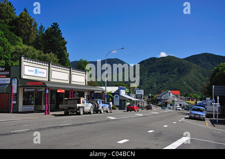 Main Street, Havelock, Marlborough, Isola del Sud, Nuova Zelanda Foto Stock