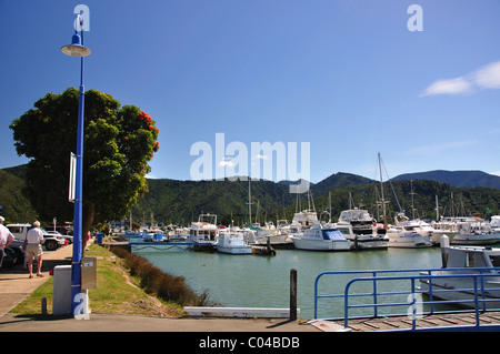 Havelock Marina, Havelock, regione di Marlborough, Isola del Sud, Nuova Zelanda Foto Stock