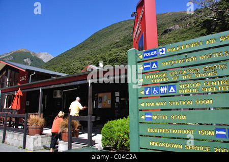 Arthur's Pass Store & Cafe, Arthur's Pass National Park, Canterbury, Isola del Sud, Nuova Zelanda Foto Stock