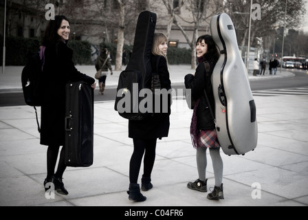 Fascio di barca, music band, a Madrid, Spagna. Foto Stock