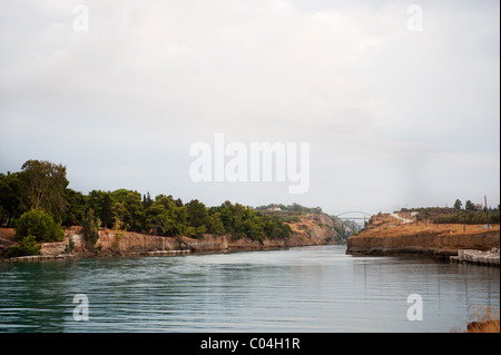 Canale di Corinto in Grecia token dal lato nord Foto Stock