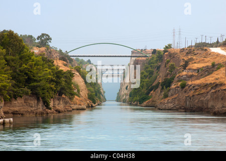 Canale di Corinto in Grecia token dal lato nord Foto Stock