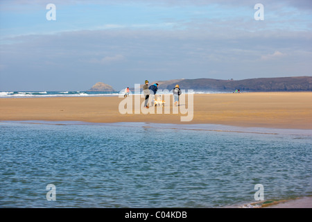 Spiaggia a Perranporth Foto Stock