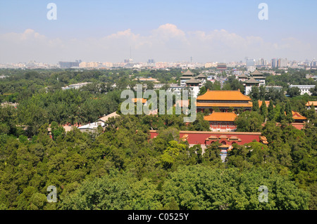 La Città Proibita, vista dalla collina Jingshan al nord Foto Stock