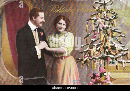 Tedesco cartolina di Natale del 1910 Foto Stock