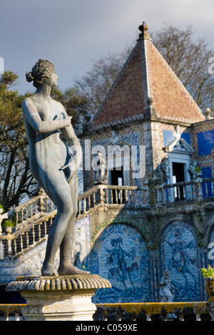 Nel giardino di acqua al Palacio Fronteira, Lisbona, Portogallo Foto Stock