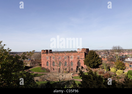 Shrewsbury Castello che ospita un museo militare e anche la casa di cerimonie civili. Foto Stock