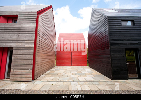 Rivestito di legno casa scorrevole nel Suffolk in Inghilterra. Foto:Jeff Gilbert Foto Stock