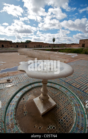 Ampio angolo di immagini dal Palazzo El Badi a Marrakech, Marocco Foto Stock