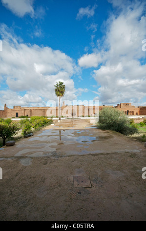 Ampio angolo di immagini dal Palazzo El Badi a Marrakech, Marocco Foto Stock