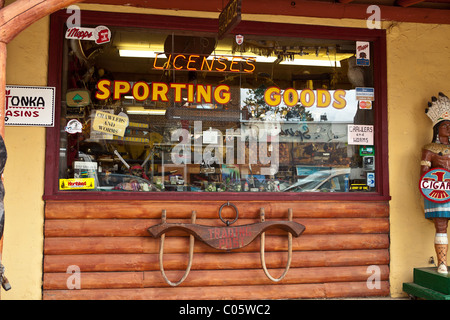 Trading Post e camp store nel Northwoods del Wisconsin. Foto Stock