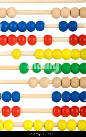 Il concetto di istruzione - Abacus con molte perle colorate Foto Stock