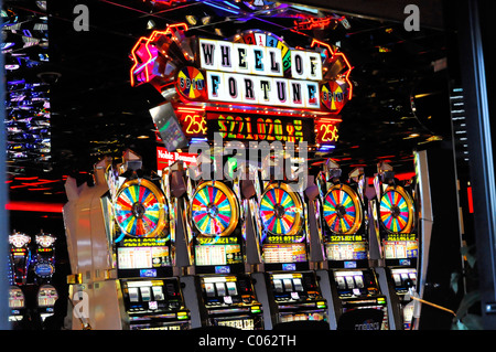 Slot machine nei casinò di Las Vegas Strip di Las Vegas Boulevard, Las Vegas, Nevada, Stati Uniti d'America, America del Nord Foto Stock