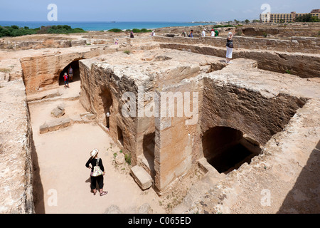 Tombe reali, le Tombe dei Re, vicino a Paphos, Cipro del Sud, nella costa occidentale greca di Cipro, Sud Europa Foto Stock