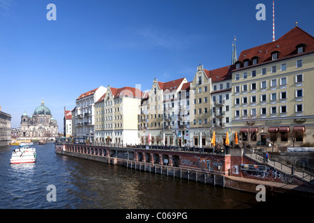 Quartiere Nikolai, il fiume Sprea, Berlin-Mitte, Berlino, Germania, Europa Foto Stock