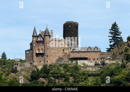 Katz castello vicino San Goarshausen, Renania-Palatinato, Germania, Europa Foto Stock