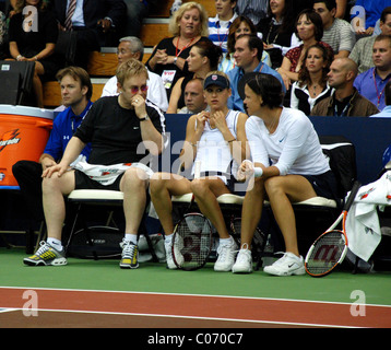 Elton John, Anna Kournikowa e Lindsay Davenport xv annuale "Advanta World TeamTennis Smash Hits' a Villanova Foto Stock