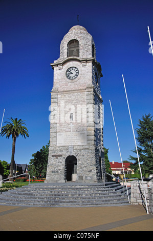 Il War Memorial Clock Tower, Seymour Square, Blenheim, regione di Marlborough, Isola del Sud, Nuova Zelanda Foto Stock