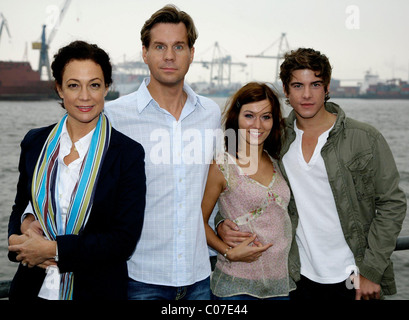 Tassa Sylta Wegmann,Philipp Danne,Barbara Wussow,Thomas Heinze, Photocall sul set di tedesco TV movie 'Italien im Herzen' Foto Stock