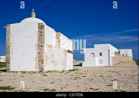 Fortaleza de Sagres, Ponta de Sagres, Igreja de Nossa Senhora da Graca Chiesa, Sagres Algarve, Europa Foto Stock