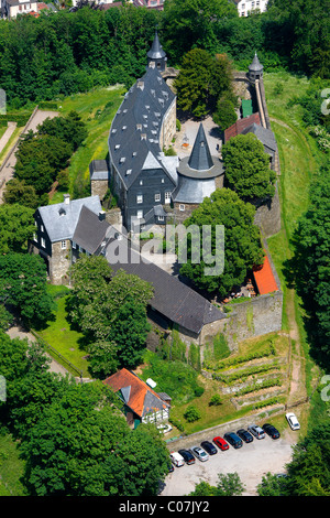 Fotografia aerea, Hohenlimburg castello, Hagen, Renania settentrionale-Vestfalia, Germania, Europa Foto Stock