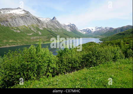 Per RV 17 coast road, Norvegia del Nord, Norvegia, Scandinavia, Europa Foto Stock