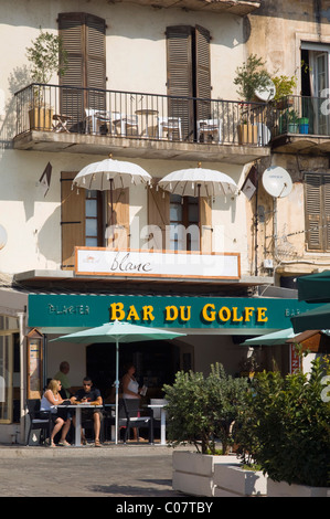 Cafe, Calvi, Balagne, Corsica, Francia, Europa Foto Stock