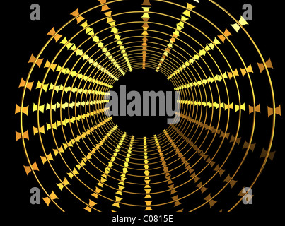 Oro filo spinato rendering 3d per il web e commerciali Foto Stock