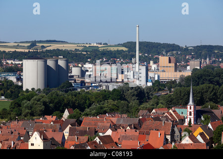 Suedzucker fabbrica di zucchero in Ochsenfurt, davanti Frickenhausen am Main, Mainfranken, bassa Franconia, Franconia, Bavaria Foto Stock