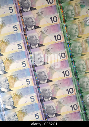 Varie Canadian Dollar banconote Foto Stock