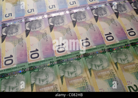 Varie Canadian Dollar banconote Foto Stock