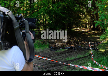 Maria Boegerl rapimento caso, posizione in cui il corpo è stato trovato in una foresta, vicino Niesitz, Heidenheim district Foto Stock