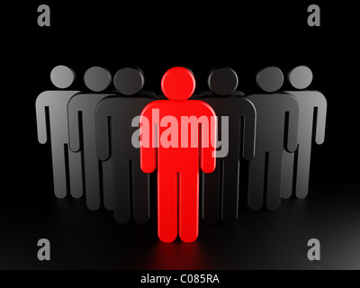 Immagine concettuale del lavoro di squadra. Gruppi di persone. 3d reso illustrazione. Foto Stock