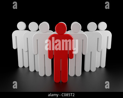 Immagine concettuale del lavoro di squadra. Gruppi di persone. 3d reso illustrazione. Foto Stock