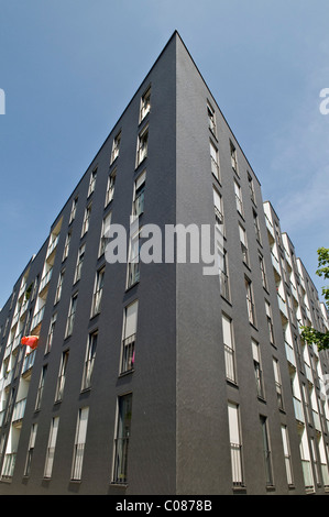 Moderno edificio di appartamenti, Am quartiere Arnulfpark housing development, Monaco di Baviera, Germania, Europa Foto Stock