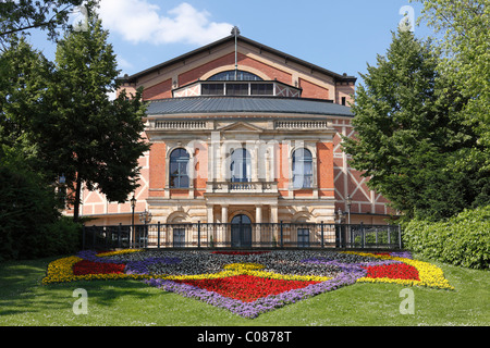 Bayreuth Festspielhaus opera house, Bayreuth, Alta Franconia, Franconia, Baviera, Germania, Europa Foto Stock