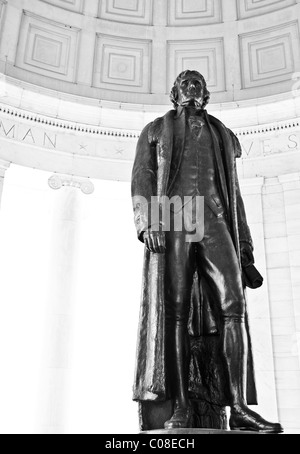 Statua di Thomas Jefferson al Jefferson Memorial a Washington D.C.. Foto Stock